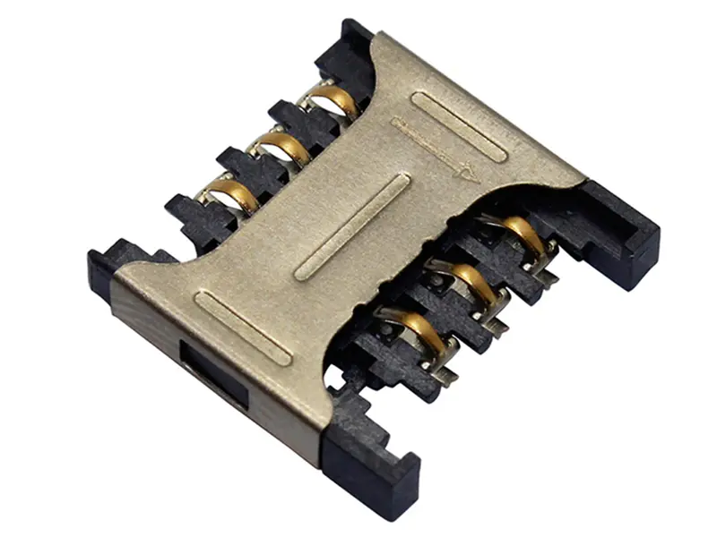KLS1-SIM-044-6P 2.54mm Pitch Micro SIM Card Connector 6 Pin H2.4mm