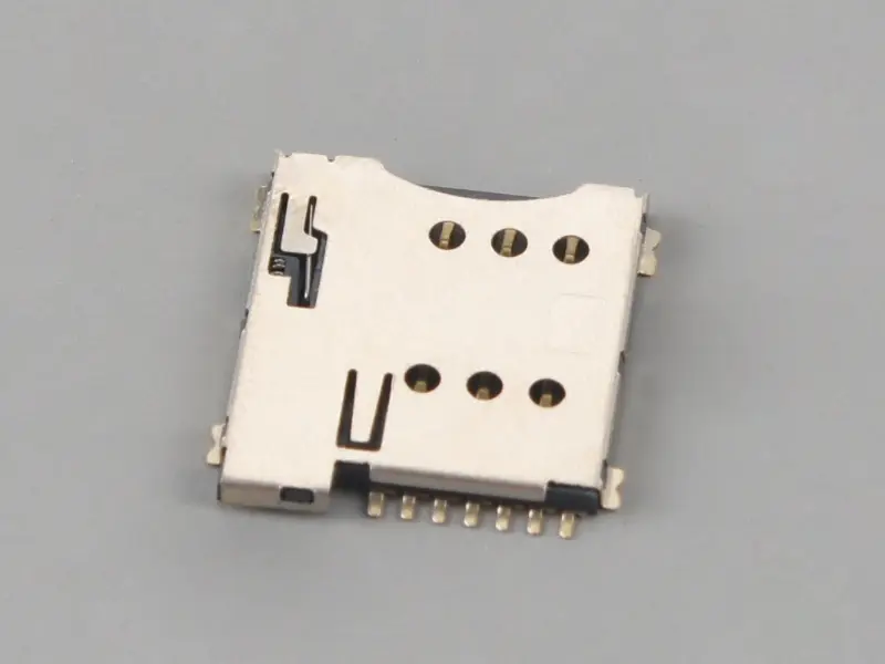 KLS1-SIM-069B 1.27mm Pitch 6 Pin H1.35mm With CD pin Micro SIM Card Connector