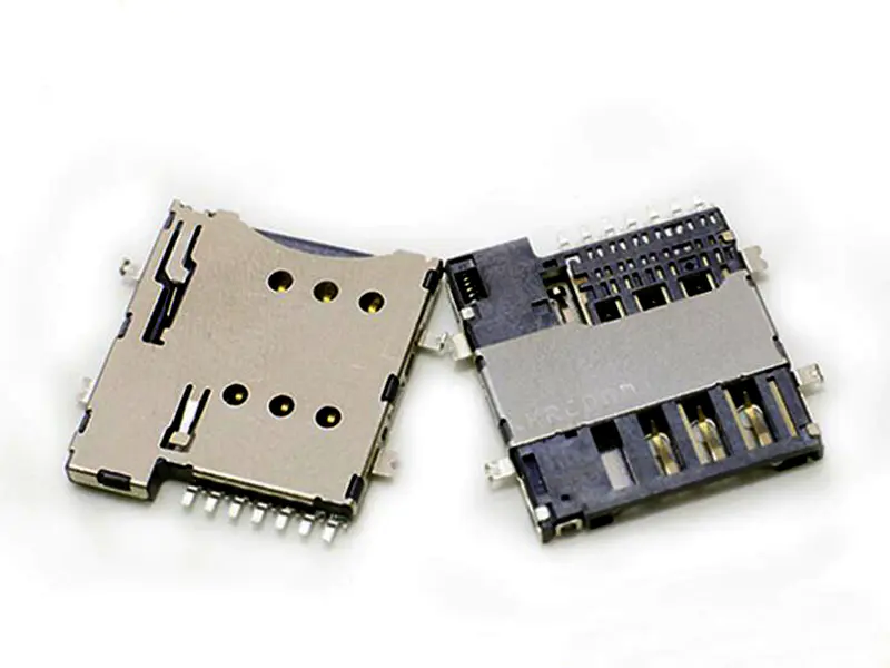 KLS1-SIM-097 H1.1mm 6 Pin With CD pin Micro SIM Card Connector