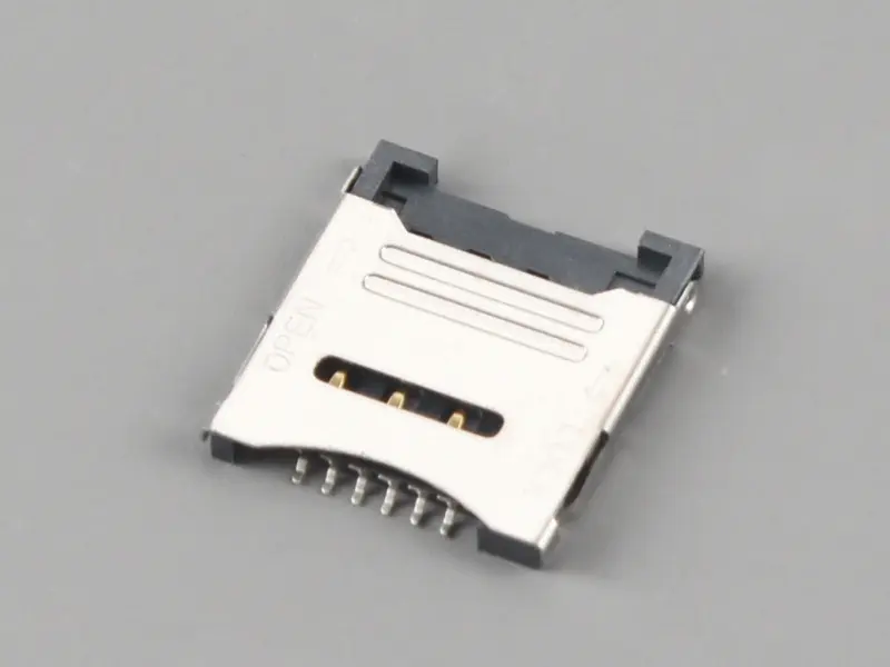 KLS1-SIM-072 1.27mm Pitch 6 Pin H1.8mm Micro SIM Card Connector