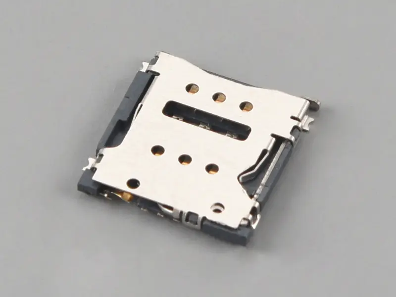 KLS1-SIM-104 1.27mm Pitch 6 Pin H1.5mm With CD pin Nano SIM Card Connector