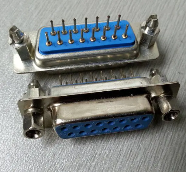 KLS1-221A & KLS1-221B & KLS1-221C & KLS1-221D DP Riveting Type 2 Row PCB Dip Type D-Sub Connector 9 15 25 37 pin male female