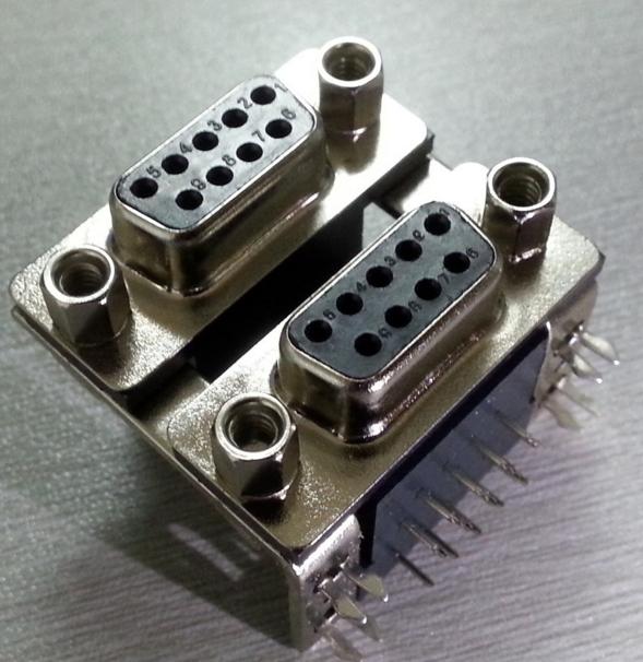 KLS1-115 DR 2 Row High Density Dual port D-Sub Connector male female 9 15 25 37 pin