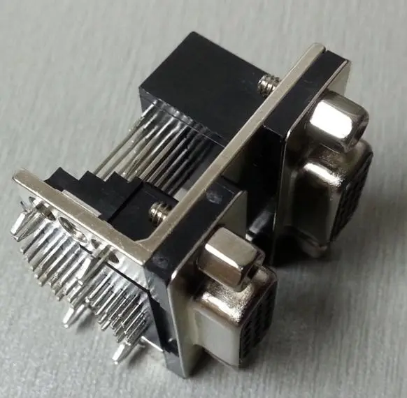 KLS1-116 HDR 3 Row High Density Dual port D-Sub Connector male female 15 pin