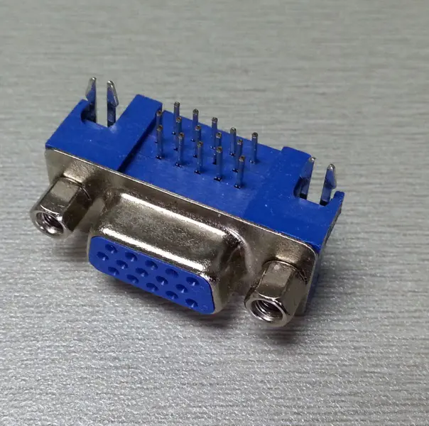 KLS1-416 HDR 3 Row PCB Right Angle 5.08mm Type D-Sub Connector 15 pin female