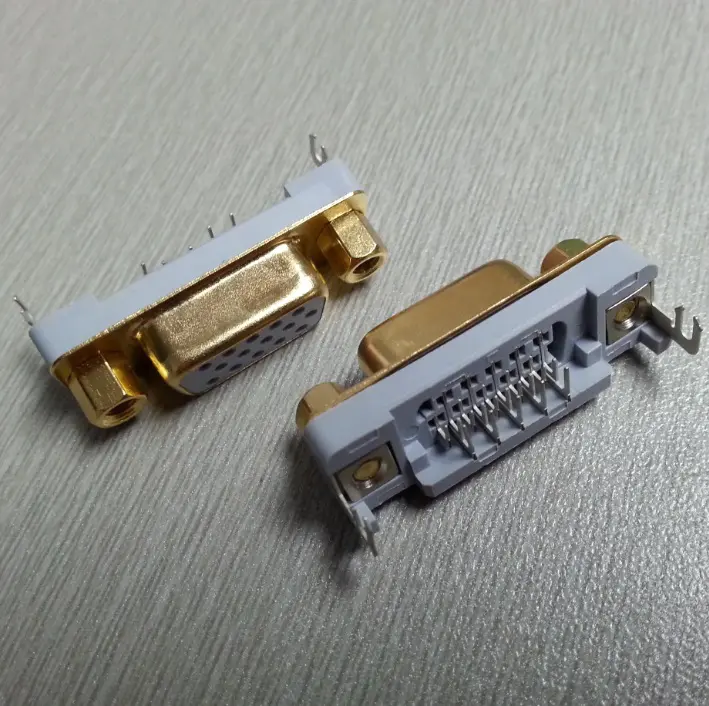 KLS1-620 HDR Slim D-SUB Connector 15 pin female Mid Mount