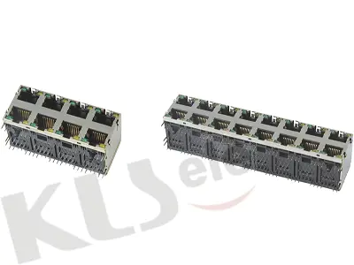 KLS12-313-8P-2X2/KLS12-313-8P-2X4/KLS12-313-8P-2X6/KLS12-313-8P- 2X8 RJ45 Modular Jack Shield With LED