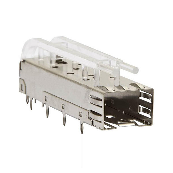 KLS12-SFP-011A SFP Cage 1x1 Press-fit with light pipe