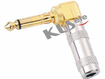 KLS1-PLR-01  Gold 6.3mm Mono Audio  Plug-Right