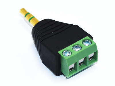 KLS2-DC-10      3.5mm 1/8" Stereo Male Plug To AV Screw Video AV Balun Terminal connector