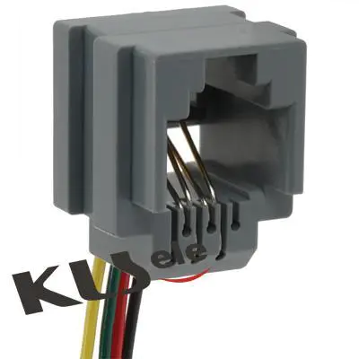 KLS12-201-6P4C KLS12-201-6P2C Wired Modular Jack 623K Gray