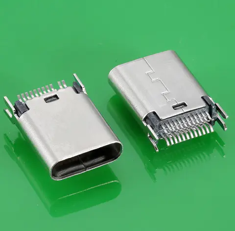 KLS1-5412/KLS1-5419/KLS1-5420 24P Vertical Splint L=10.45mm USB 3.1 type C connector female socket (T=0.80 OR 1.00mm)