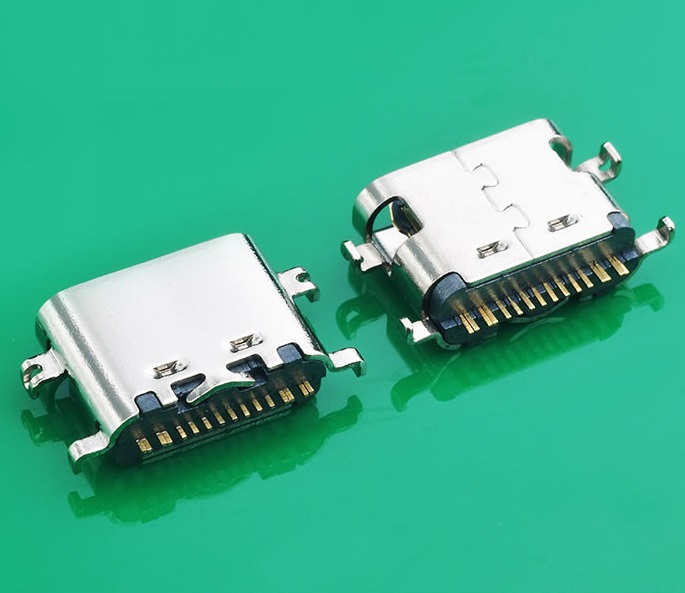 KLS1-5463 16P SMD L=6.5mm mid-mount 1.6mm USB 3.1 type C connector female socket