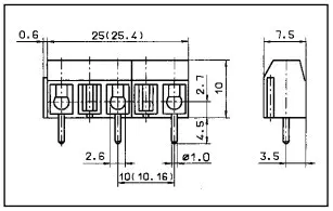 KLS2-301-10.0 PCB Terminal block 10.0mm Pitch
