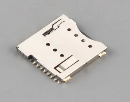 KLS1-SIM-090 1.27mm Pitch 6Pin 8 Pin H1.5mm With CD pin Micro SIM Card Connector