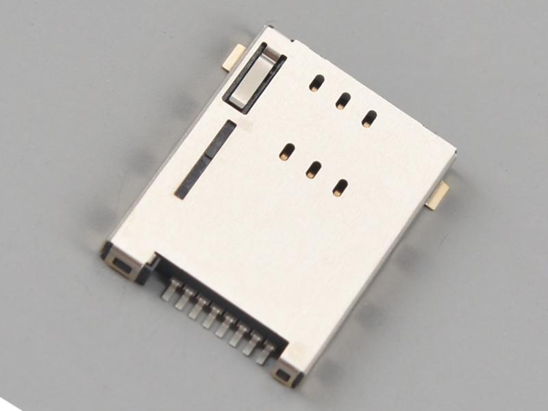 KLS1-SIM-030A PUSH PUSH 6P H2.2mm with CD Pin SIM Card Connector