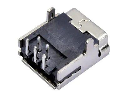 KLS1-229-5FQ 5P B type R/A dip 90 Mini USB connector socket