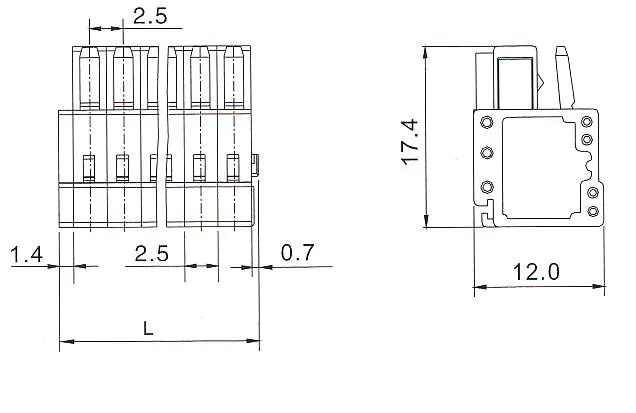 KLS2-MPK-2.50 2.50mm Female MCS connectors (Fail-safe)