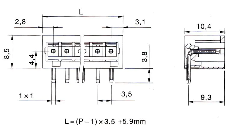 KLS2-MPR-3.50 3.5mm Solder pin holder (fail-safe)