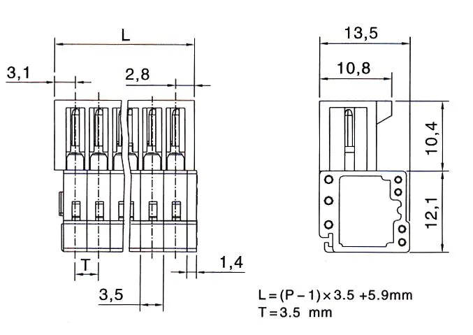 KLS2-MPKV-3.81 3.81mm Male connectors (fail-safe)