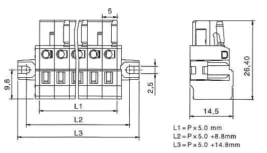 KLS2-MPKY-5.00 5.00mm Female MCS connectors