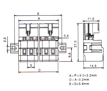 KLS2-MPKSY-5.00 5.00mm Male connectors (fail-safe)