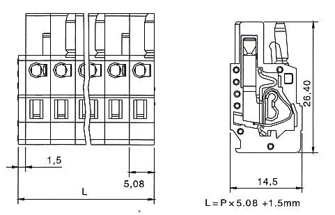 KLS2-MPK-5.08 5.08mm Female MCS connectors