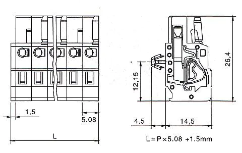KLS2-MPKH-5.08 5.08mm Female MCS connectors