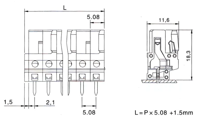 KLS2-MPKS-5.08 5.08mm Female MCS connectors