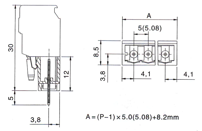 KLS2-MPVA-5.08 5.08mm Solder pin