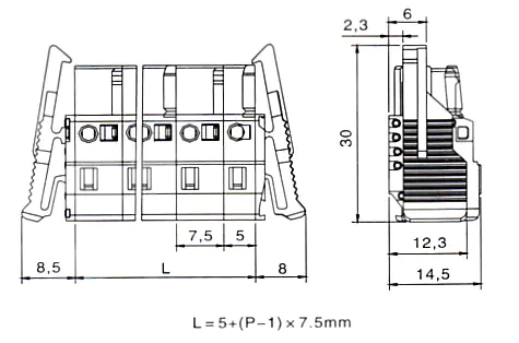 KLS2-MPKCG-7.50 MCS 7.50mm female connector with spring-cage clamp