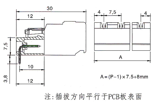 KLS2-MPRB-7.50 7.50mm Solder pin holder (fail-safe)